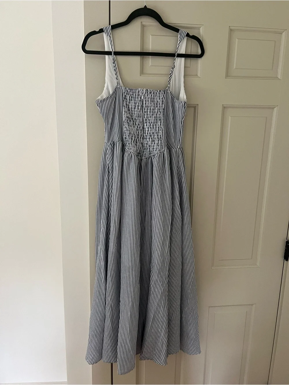 Workshop Republic Clothing Blue-and-White Corset Striped Midi Dress - Picture 5 of 7